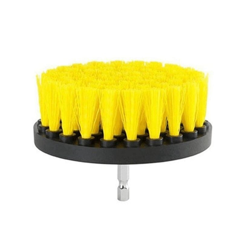 4In 4 Piece Soft, Medium and Stiff Power Scrubbing Brush Drill Attachment for Cleaning Showers, Tubs, Bathrooms, Tile, Grout, Ca