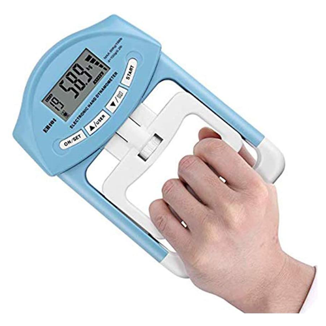 90kg/198lbs Electronic Digital Hand Dynamometer Auto Capturing Power Counting Gripper Hand Grips Strengthener Measurement Meter: blue without box