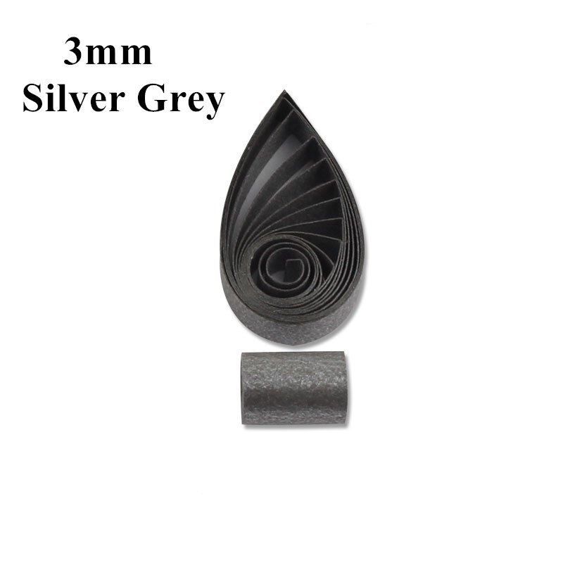 3mm Metallic Schimmer Perlglanz Papier Quilling Papier Streifen Handgemachte Farbe Papier 60 teile/beutel 54cm Lange für Kunst handwerk DIY: Silver Grey