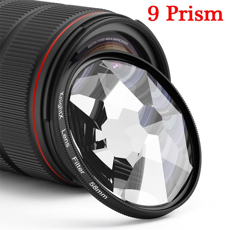 Knightx 9 Prisma Filter 52Mm 58Mm 67Mm 77Mm Camera Split Dioptrie Roterende Dslr Accessoires Fotografie Nd filter: Add 55mm Adapter