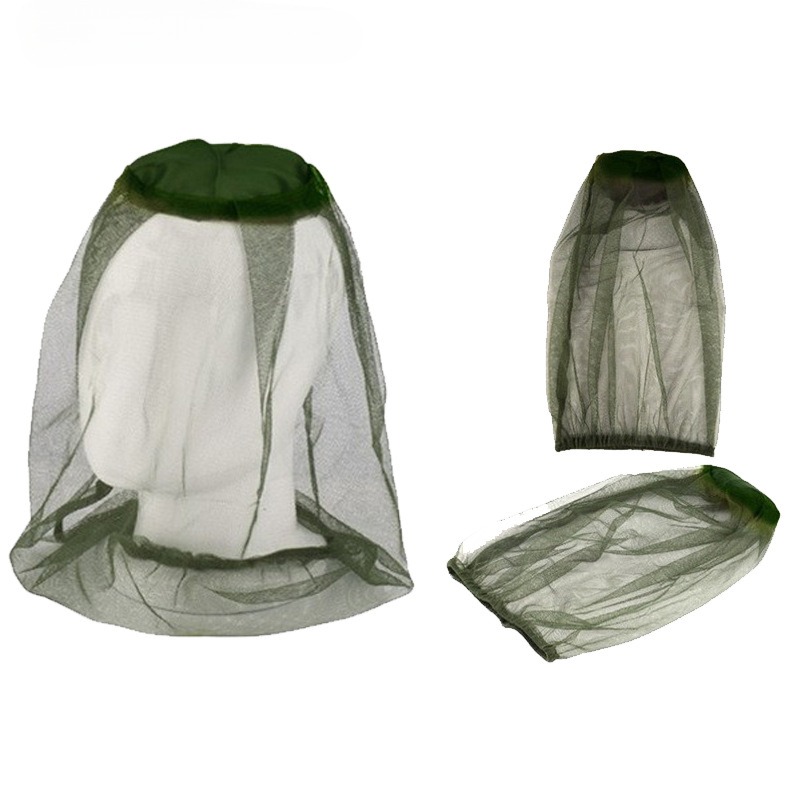 Gorro contra insectos para exteriores, mosquitera para exteriores, cubierta para la cabeza, mosquitera de nailon salvaje, gorro de viaje para pesca, mascarilla facial para pesca