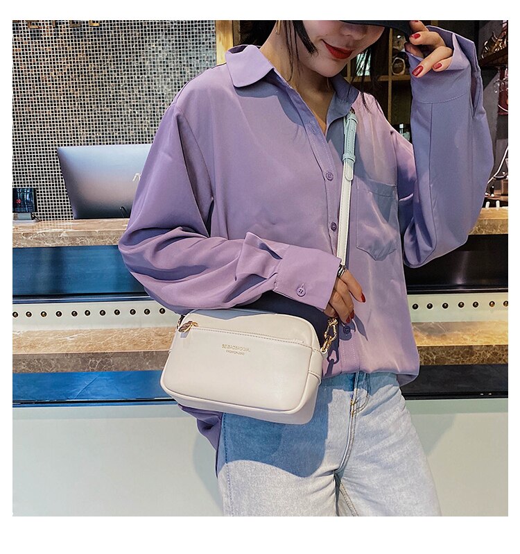 Beibaobao Brand Women Messenger Bags Luxury Pu Leather Sling Crossbody Bags For Women Shoulder Bag Girls Shoulder Bag Lady: White