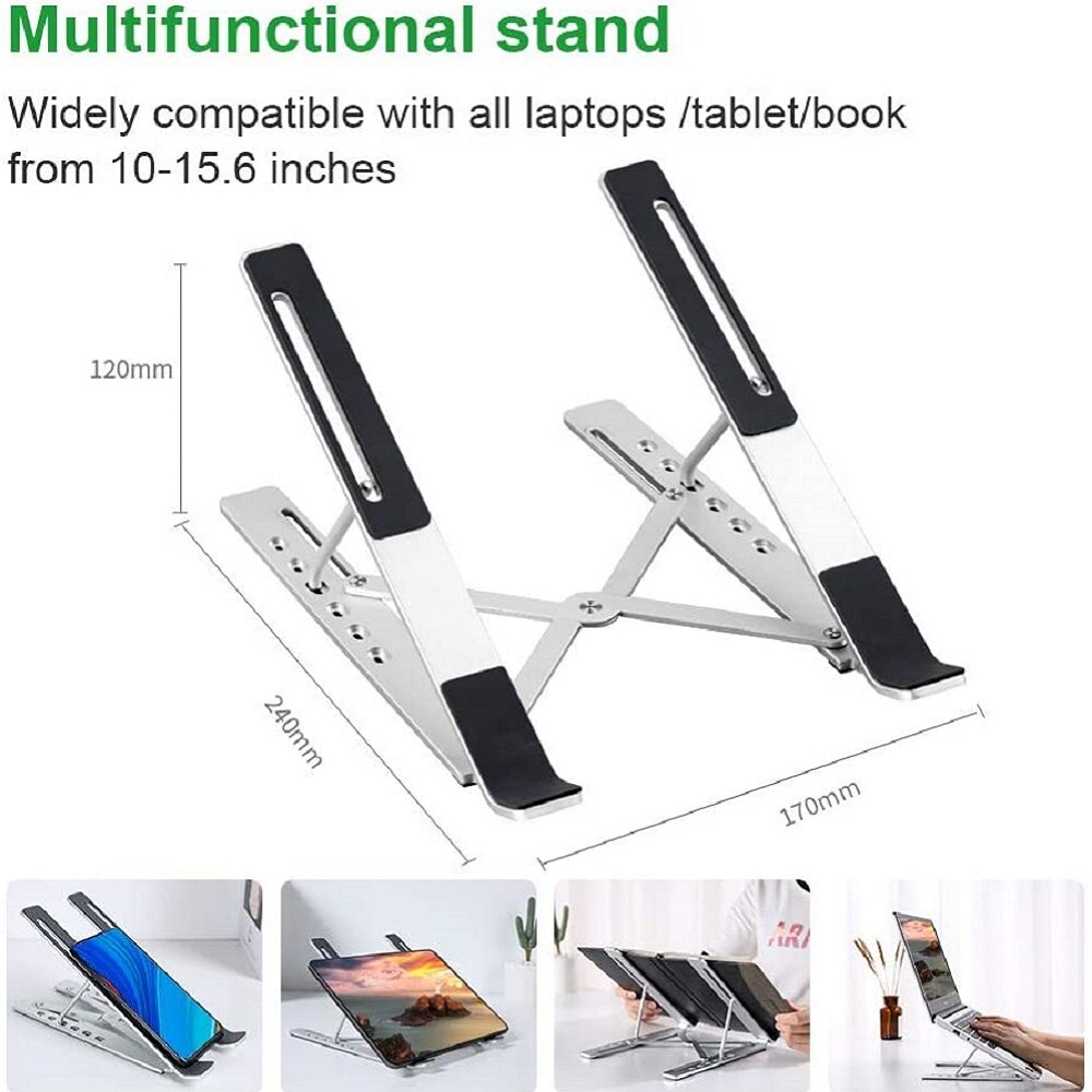 Llano Opvouwbare Laptop Stand Houder Verstelbare Notebook Stand Draagbare Laptop Cooling Tablet Ondersteuning Voor Ipad/Macbook Air Pro 13