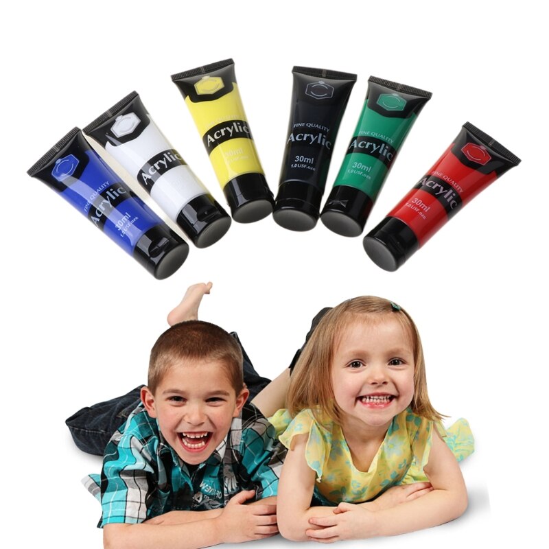 Acrylic Acrylic Paint Set 6 Colors 30ml Drawing Painting Pigment Wall Hand-Painted for Kids DIY