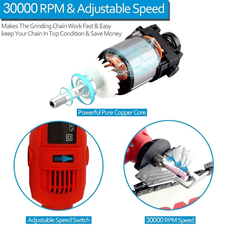 Electric Chainsaw Sharpener Kit, 110 Volts Portabl... Grandado