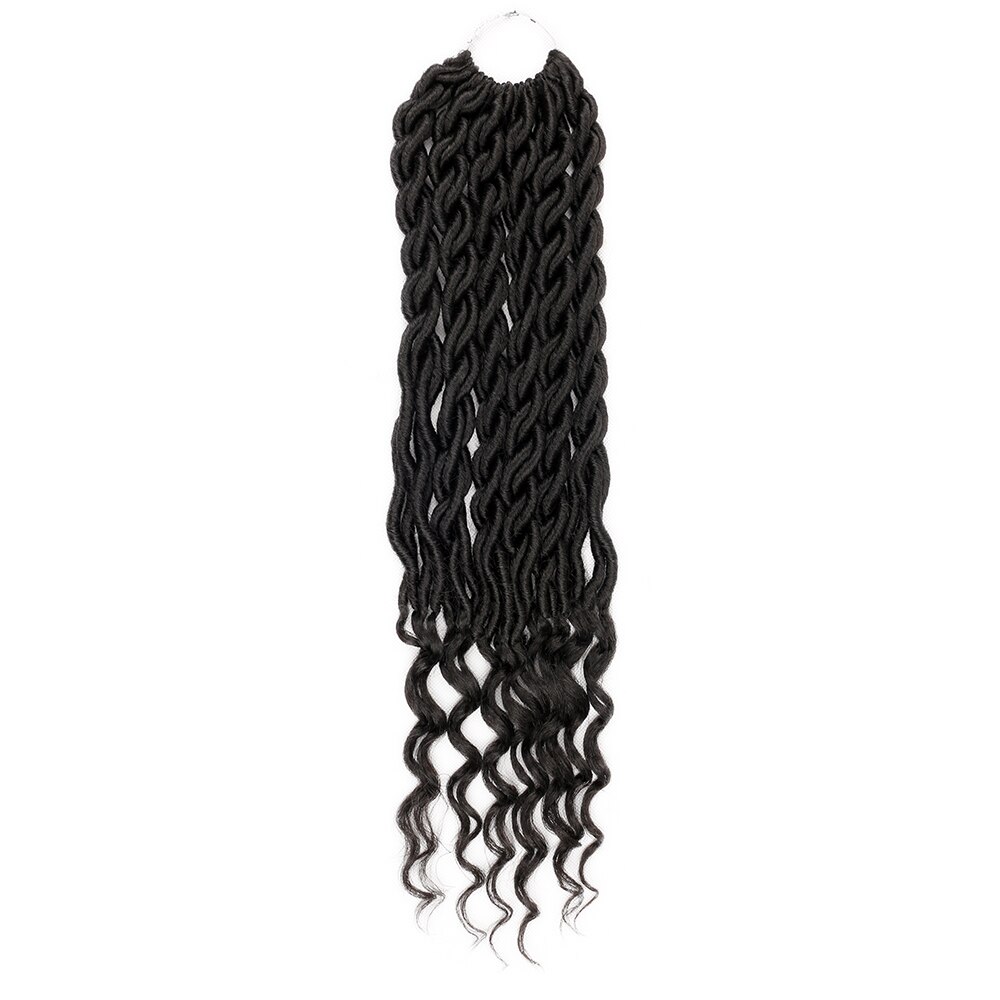 Faux Locs Curly Crochet Braid Hair 18inch 24 Strands Bohemian Ombre Braiding Hair Extensions Synthetic Crochet Hair for Women: #2