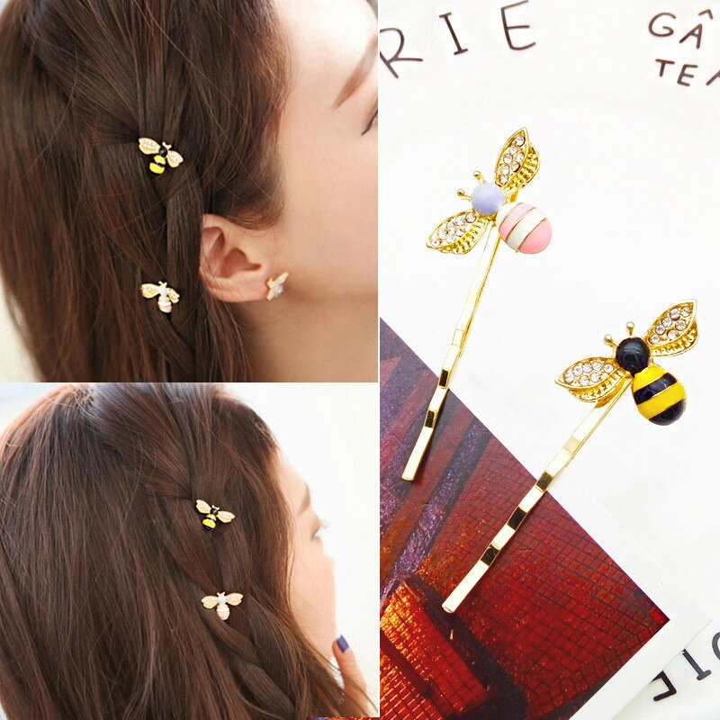 1pcs Little Bee Hair Pins Kid Girl Butterfly Clips Woman Girl's Styling Tools Section Claw Clamps Pro Accessories Baby