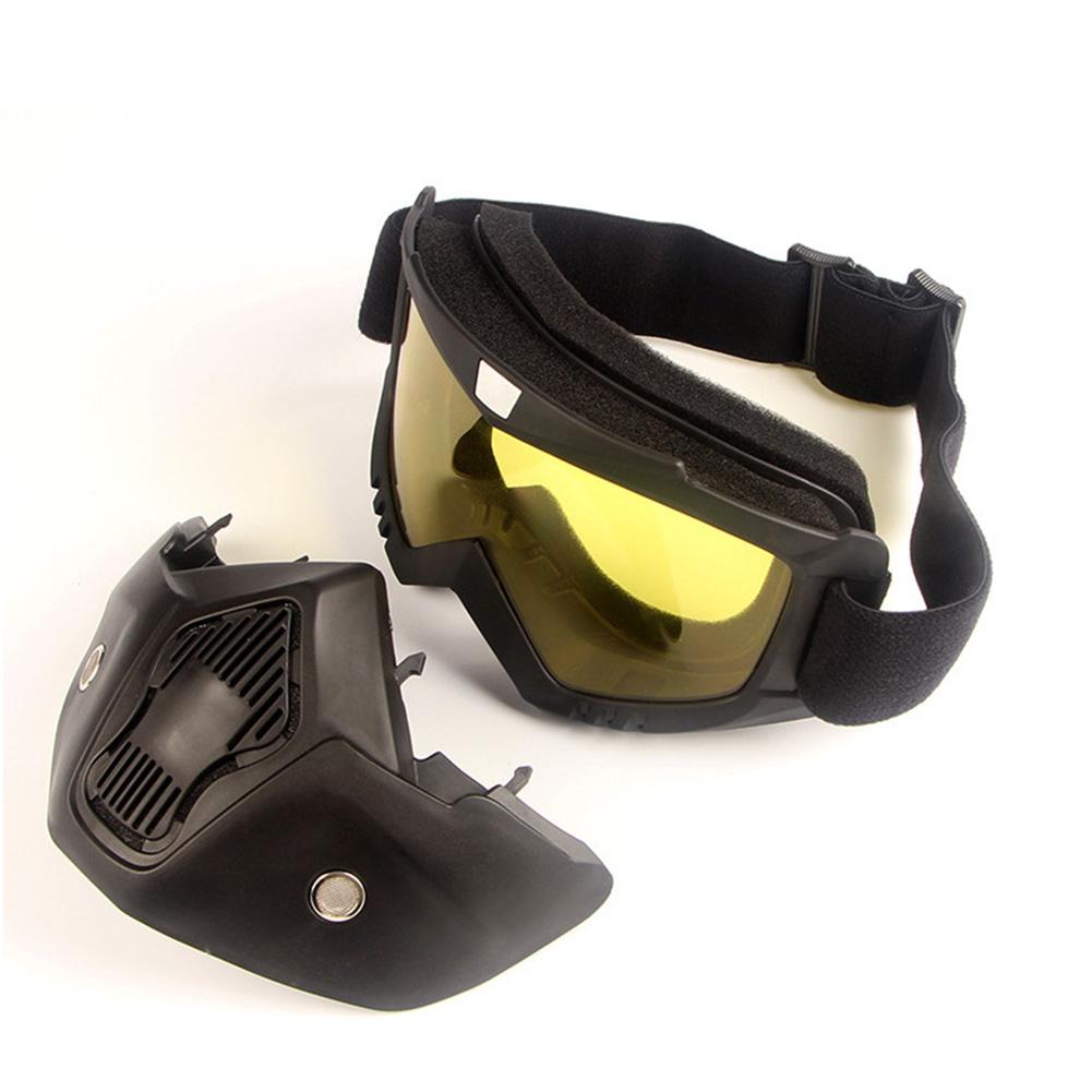 Motorcycle Helmet Riding Goggles Glasses Motocross Anti-Slip Moto Detachable Mask Goggle UV Protection Ski Bike Adjustable