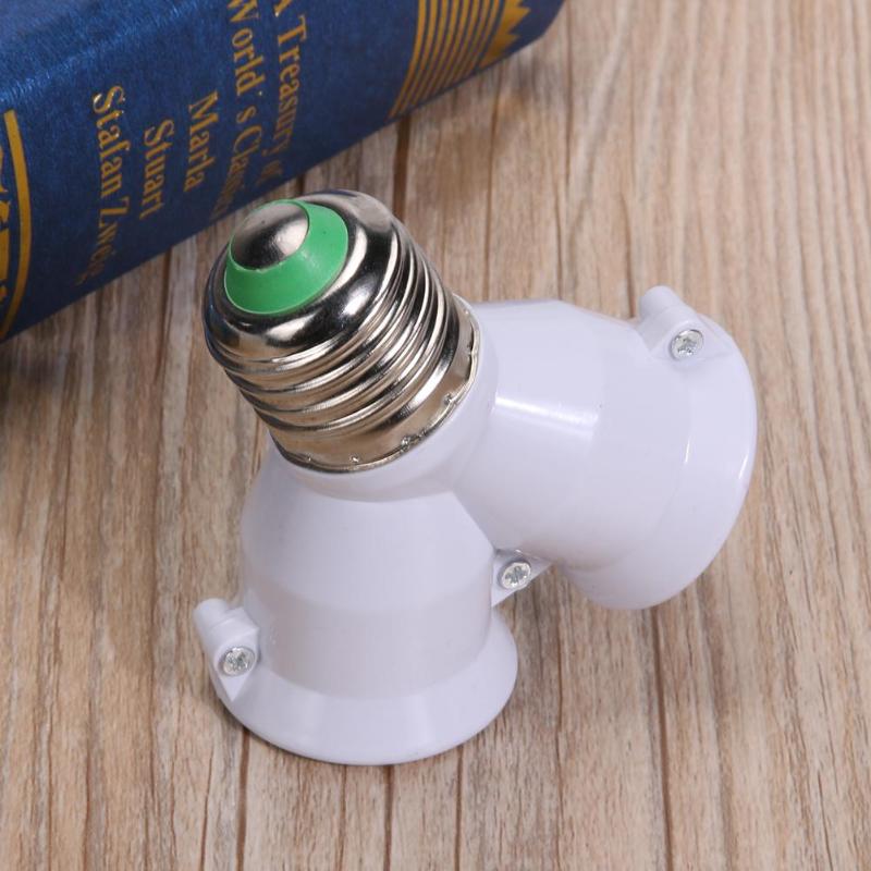 E27 2 Splitter Adapter Converter Socket LED Y Shape Light Lamp Bulb Splitter Adapter Converter 2 Heads Screw Lamp Base Holder