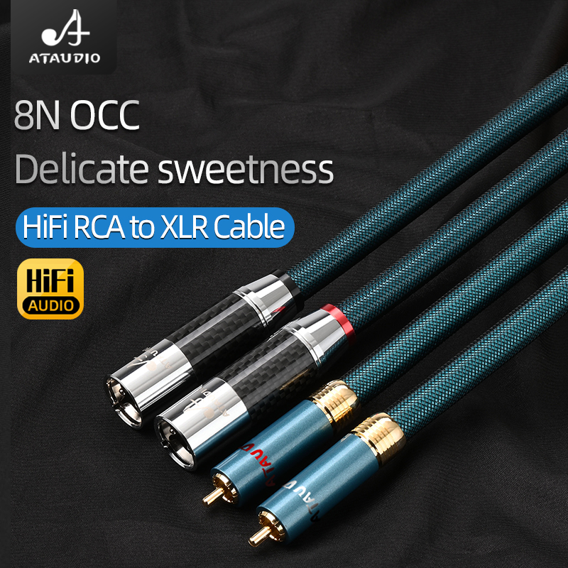 Ortofon Hifi Rca Naar Xlr Audio Kabel Hi-End 8n Occ Verzilverde 2rca Mannelijke Stereo Naar 2xlr Mannelijke En Vrouwelijke Adapter Voor Dac Versterker