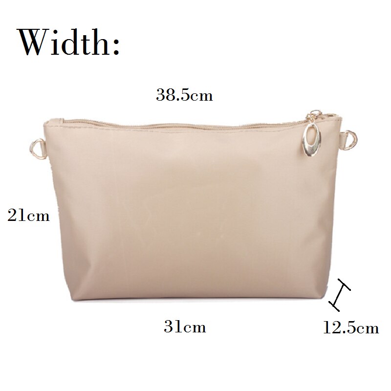 Nylon Tasche Einfügen Organizer Mit Zipper Taschen Weiches Licht Perfekte Geldbörse Veranstalter zu Halten Alles Ordentlich bolsa de maquiagem: Brown Width