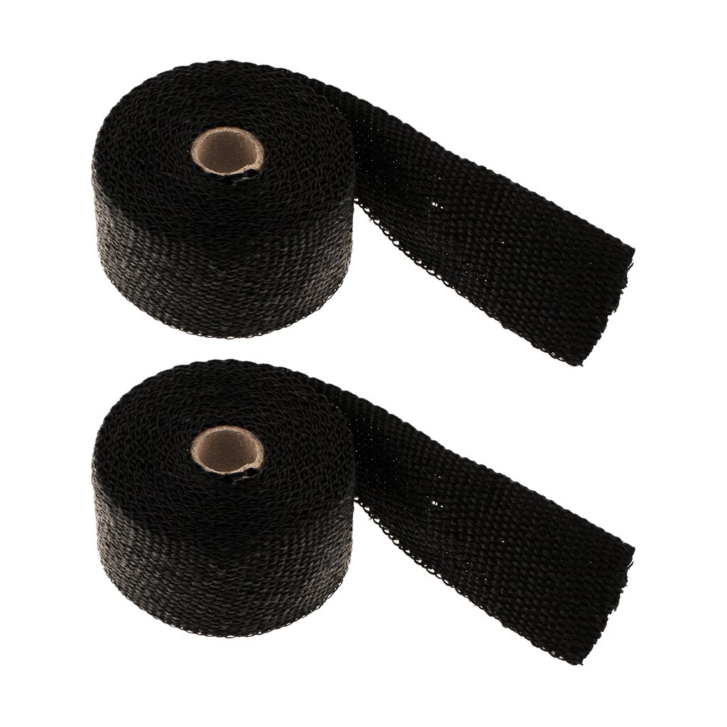 Exhaust Wrap Header Wrap Exhaust Heat Wrap Tap Kit for Car Motorcycle, 2 Rolls of 2Inch x50Ft