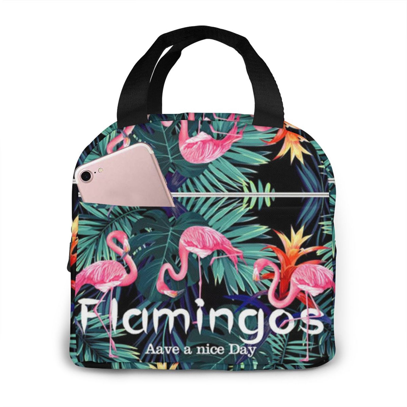 Flamingo kühler mittagessen tasche flamingos multicolor taschen frauen hand pack thermische frühstück tragbare reise picknick box
