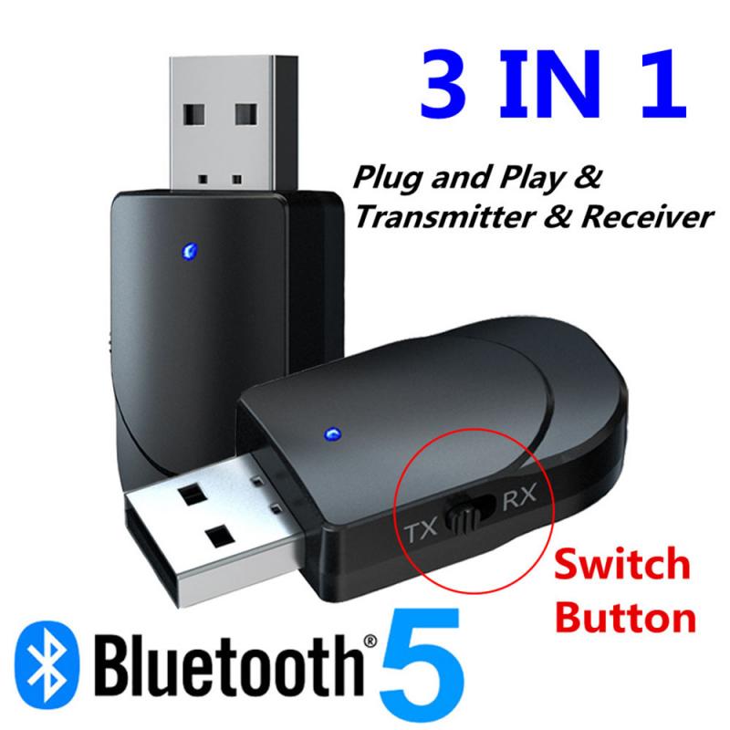 Receptor transmisor de Audio KN330 con Bluetooth 5,0, adaptador inalámbrico de doble salida, dos en uno, USB, ordenador, TV, Coche