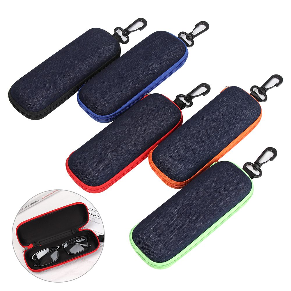 Mode Denim Stof Bril Doos Rits Zonnebril Bescherming Container Brillen Etui Leesbril Organizer Draagtas