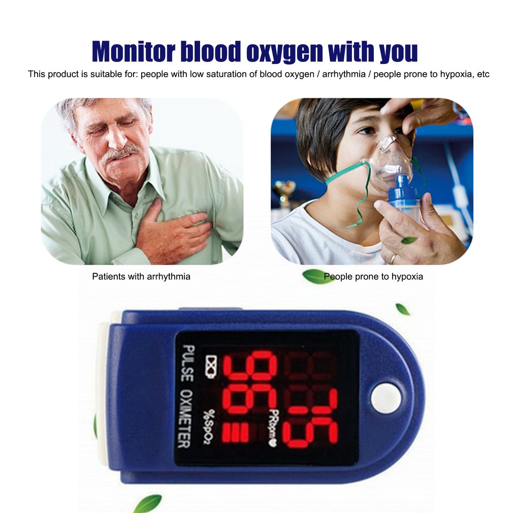 Finger Oximeter Digital Fingertip Pulse Oximeter Blood Oxygen Saturation Meter Finger SPO2 PR Heart Rate Monitor