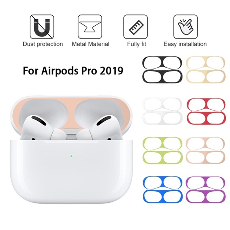 Ultra Dunne Metalen Stofdicht Guard Voor Apple Airpods Pro Oortelefoon Huid Bescherming Sticker Voor Iphone Airpodspro Dust Plug Cover