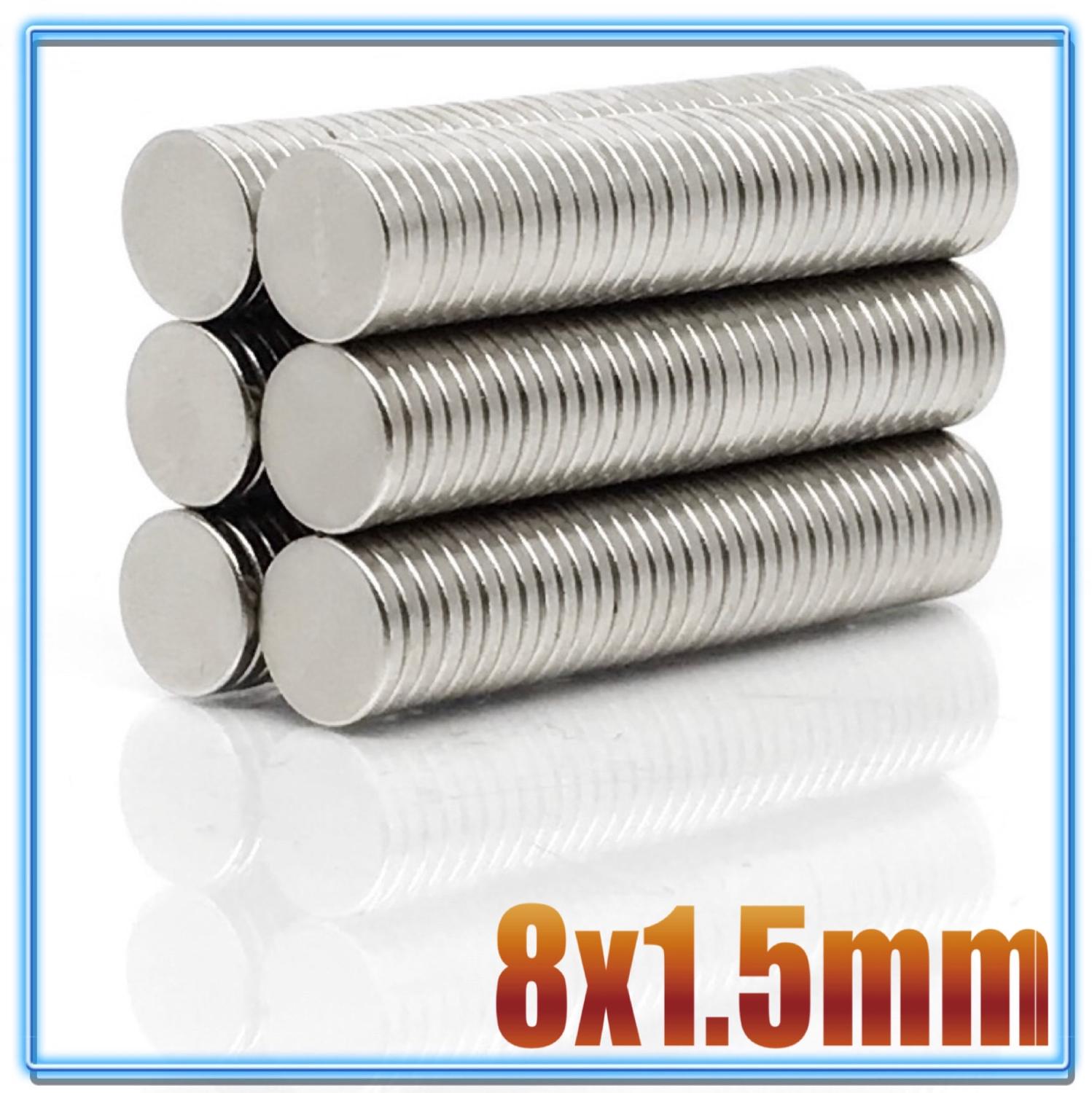 20 ~ 500 stk  n35 rund magnet 8 x 1 8 x 1.5 8 x 2 8 x 3 8 x 4 8 x 5 8 x 6 8 x 10 neodymmagnet fast ndfeb supersterke kraftige magneter