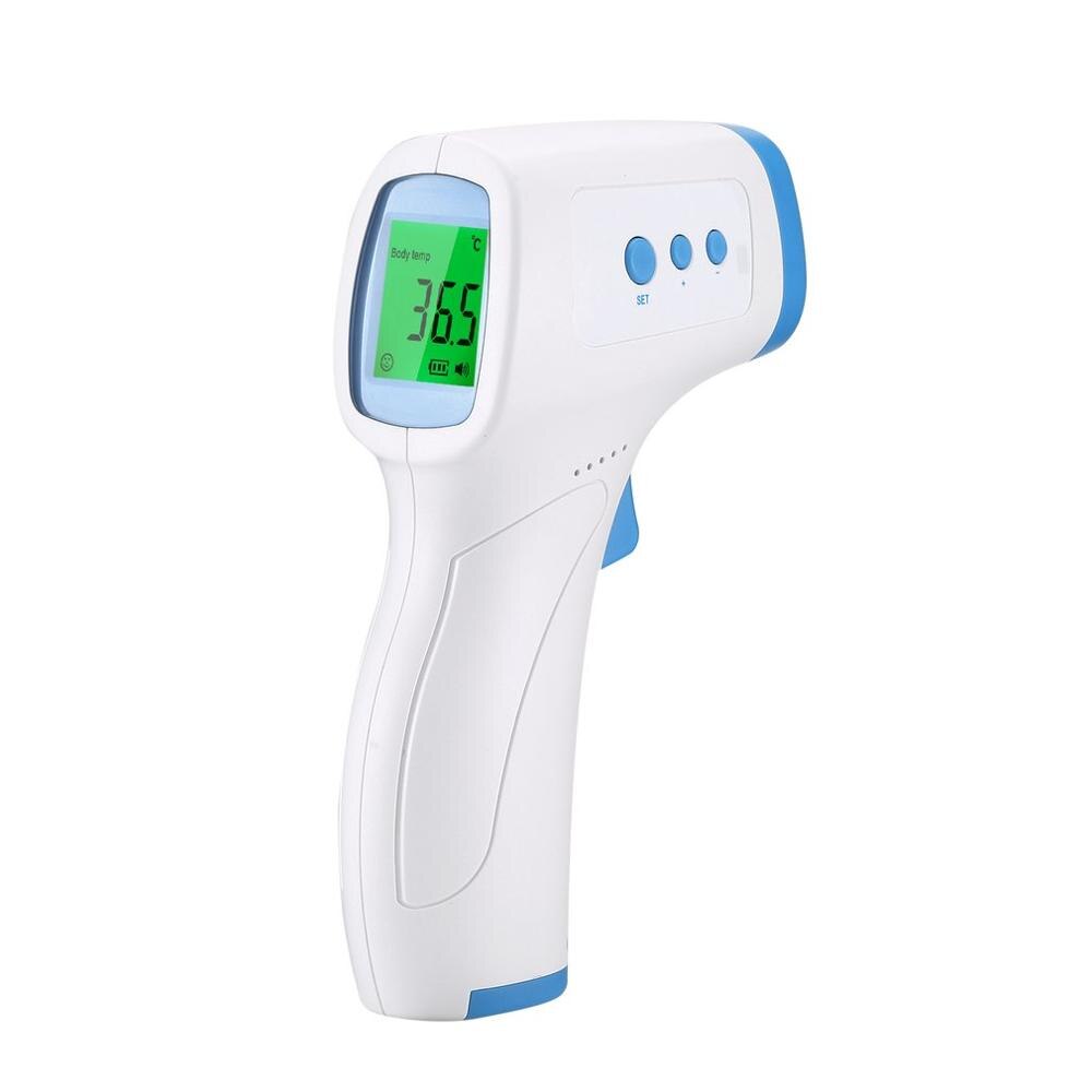 Infrarødt termometer pande digital termometer til børn voksne indendørs berøringsfri termometer feber øre kropstermometer: Blå