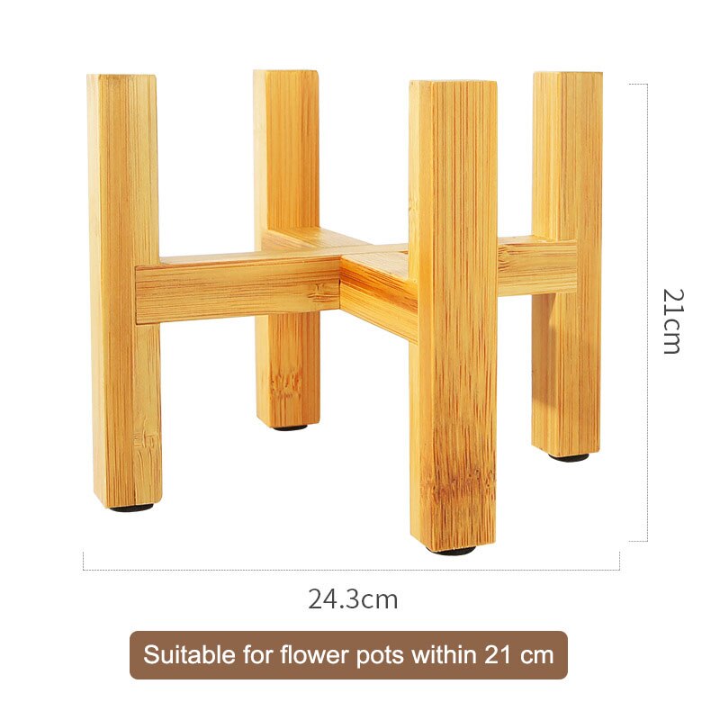 Duurzaam Houten Planter Pot Trays Bloempot Rek Sterke Stand Bonsai Houder Huis Balkon Tuin Indoor Display Plant Stand Plank: XL 21cm