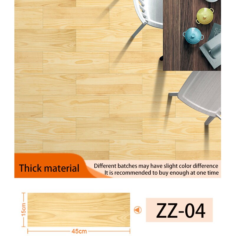 10Pcs Floor Sticker Waterdichte Pvc Hout Textuur Decoratieve Tegel Stickers Thuis Board Decor Slaapkamer Woonkamer Diy Kamer Renovatie: ZZ-04