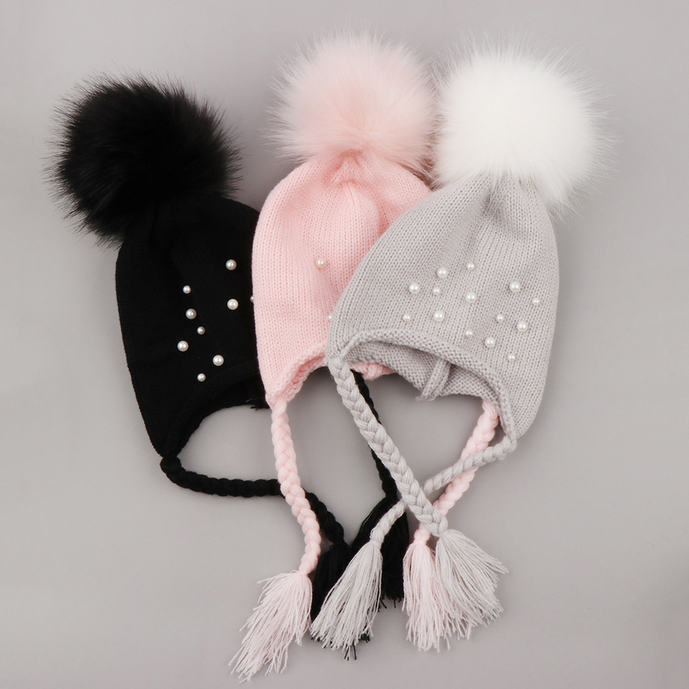 Pure color hat and scarf for children solid acrylic kid hat with a scarf knit girls boy hats scarves set winter accessories