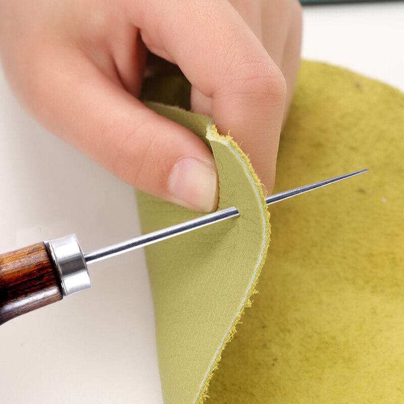 MIUSIE Leather Wood Handle Awl Tools For Stitching Punch wood drill positioning single gourd handle awl Leather