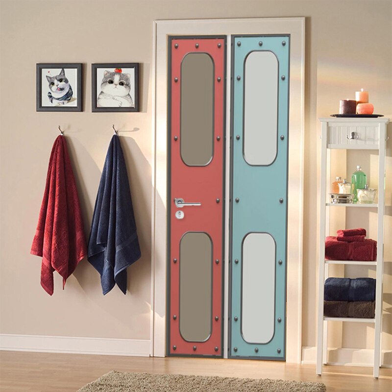 Modern Door Sticker Children's Bedroom Study Room Vinyl Door 3D Murals Self-Adhesive Waterproof 3D Wall Sticker Poster