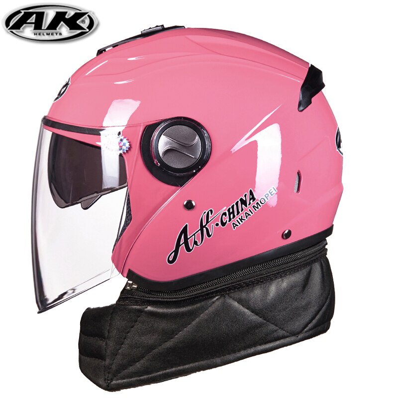 AK vier jahreszeiten elektrische auto halb-abgedeckt helme männer &amp; frauen doppel objektiv herbst winter motorrad helm: 5 / M