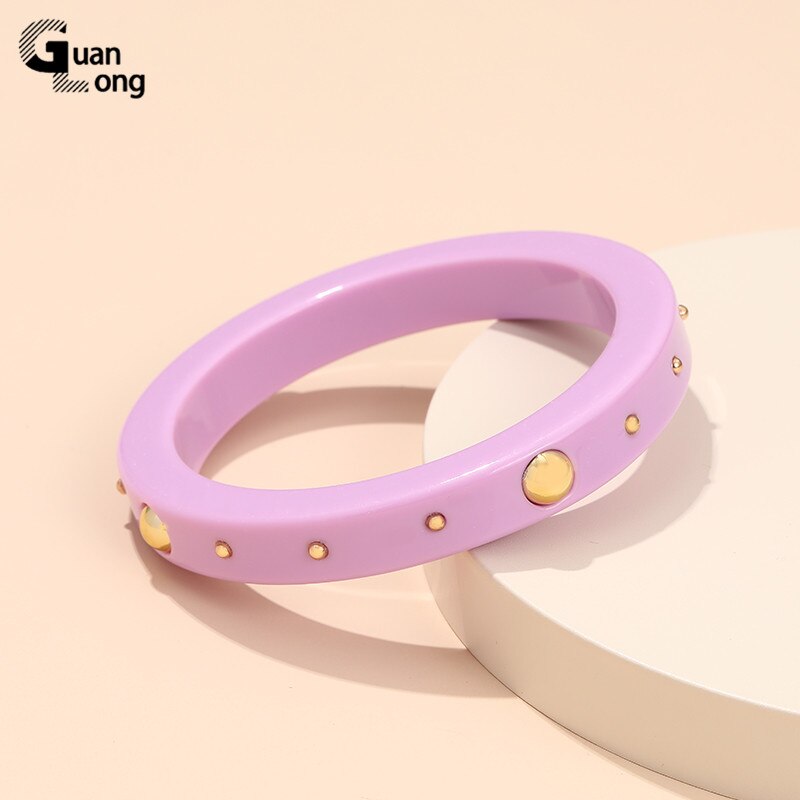 GuanLong resina Vintage gioielli indiani punta in metallo braccialetti irregolari per donna ragazza Design Charms braccialetti estivi braccialetto Praty