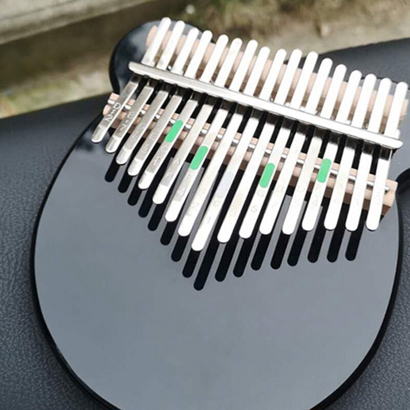 17 teclas Kalimba cristal pulgar Piano acrílico instrumento Musical portátil para niños adultos principiantes (negro)