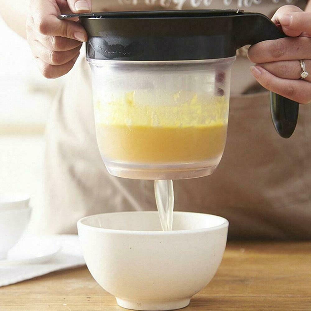 Kitchen Tools Filter Soup Residue Oil Filter Soup Oil Separator With Non-Slip Handle Measuring Cup Kitchen Accessories