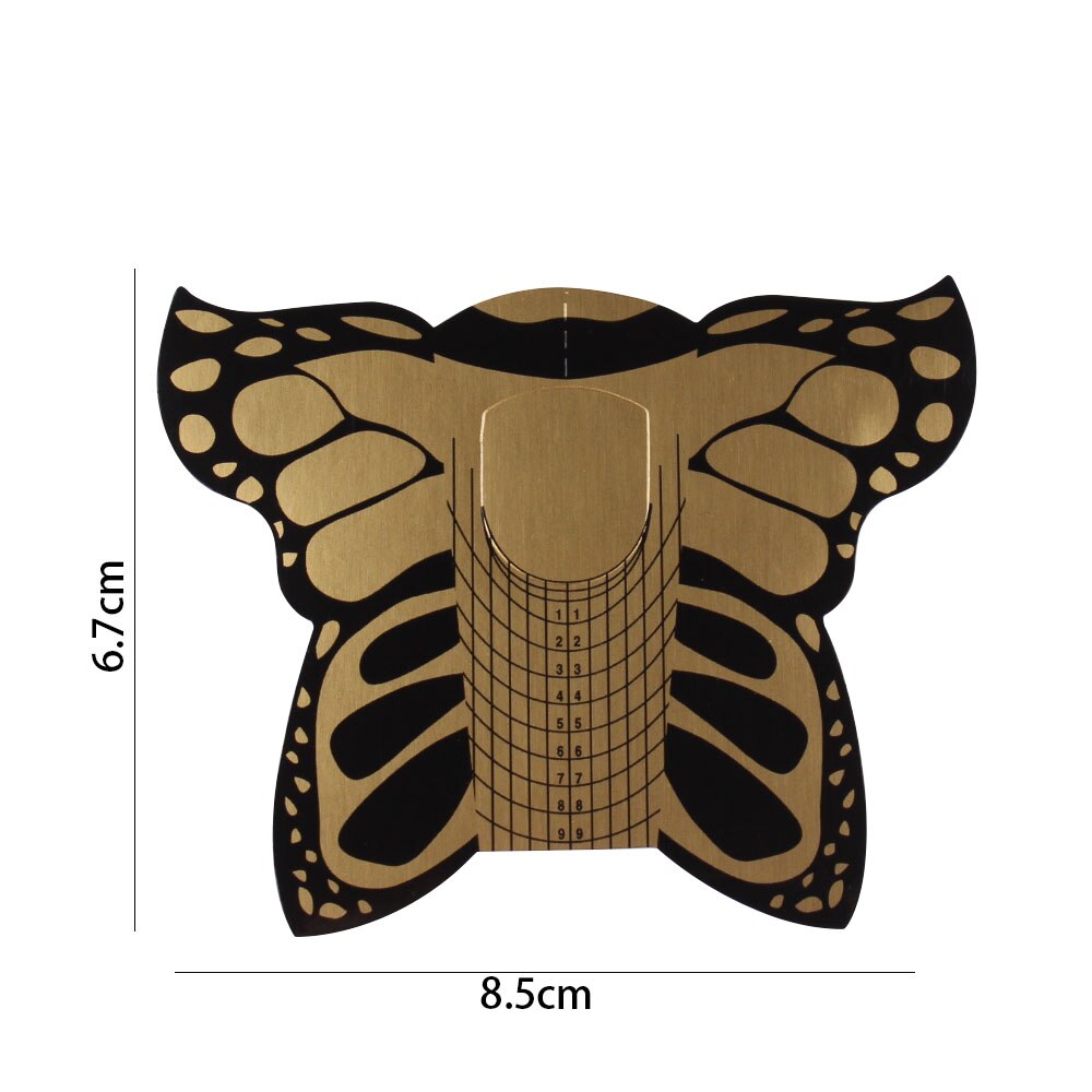 20/50/100pcs Nail Form Gold Butterfly Gel Nail Art Extension Tips Guide Tools for Salon Nails Care Tool