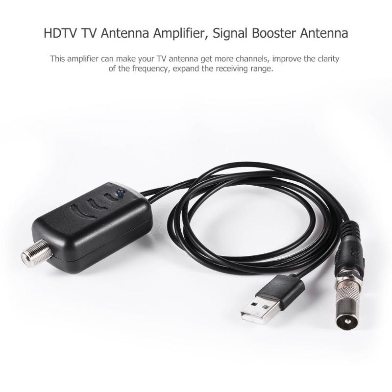 ALLOYSEED High Gain Low Noise HDTV TV Antenna Amplifier Signal Booster Antenna Adapter USB 25dBi Indoor Mini Digital TV Aerial