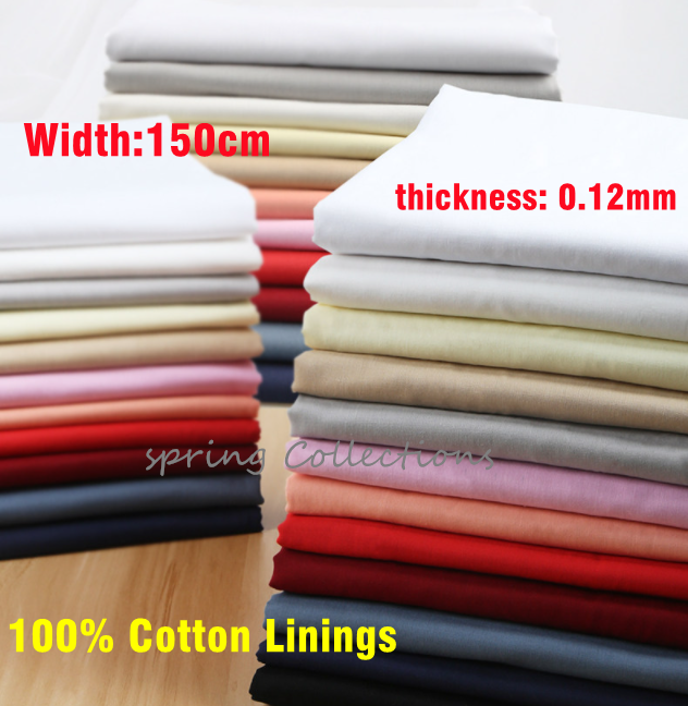 150*100Cm, dikke 0.12Mm Gemengde Kleur 100% Katoen Tussenvoeringen En Voeringen Stof Ademend En Soft Voeringen Voor Jurk Kleding