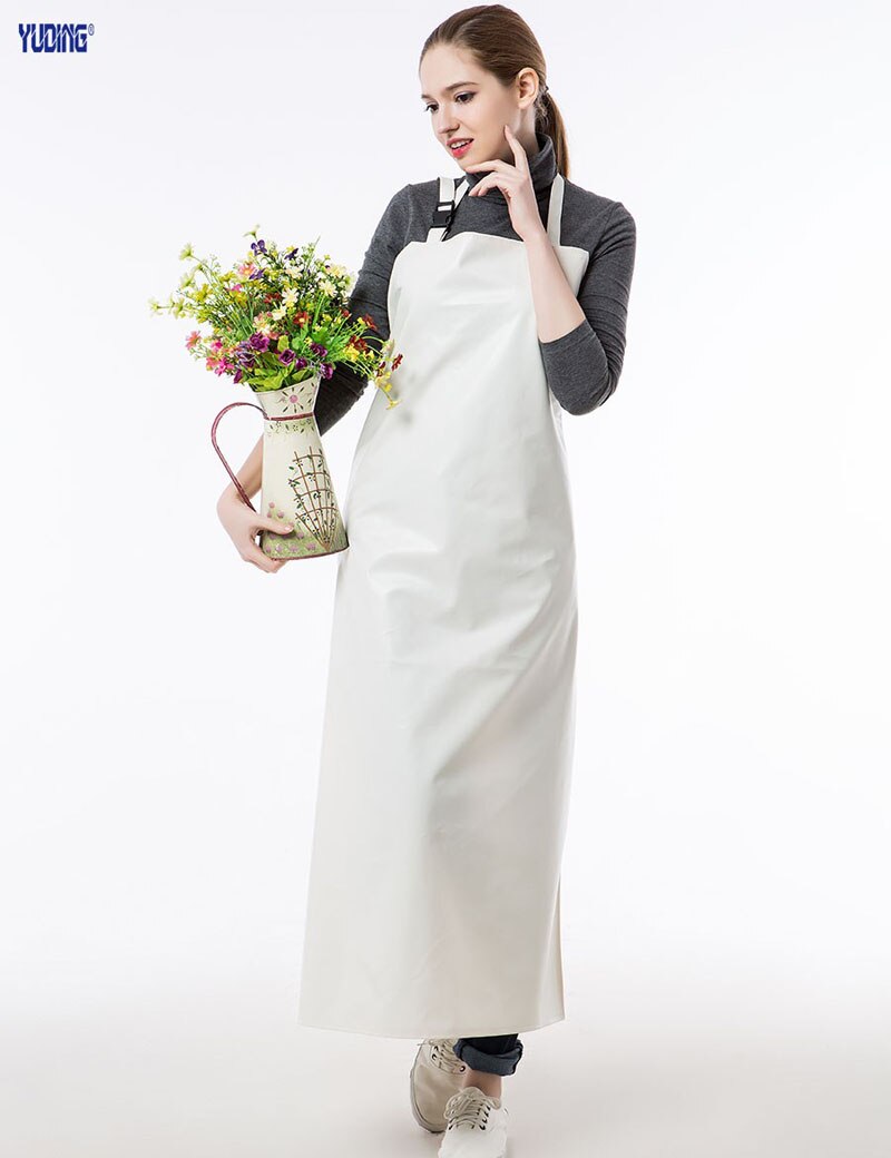 NEUE PRAKTISCHE UNISEX ERWACHSENE AUßERHALB ARBEITS REINIGUNG SCHÜRZE PU WASSERDICHTE SCHÜRZE: Beige / 80cm x 120cm