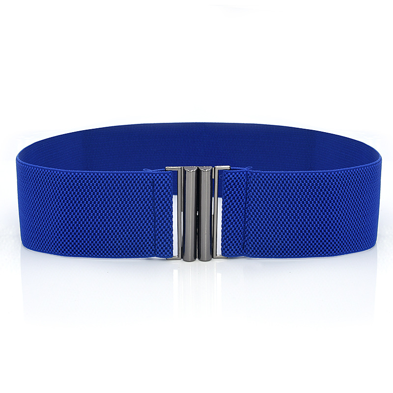 Cinture elasticizzate ciccio per donna cintura con fibbia in metallo cintura larga elastica corsetto cintura tinta unita signora Cummerbands Tourzoo: Blu