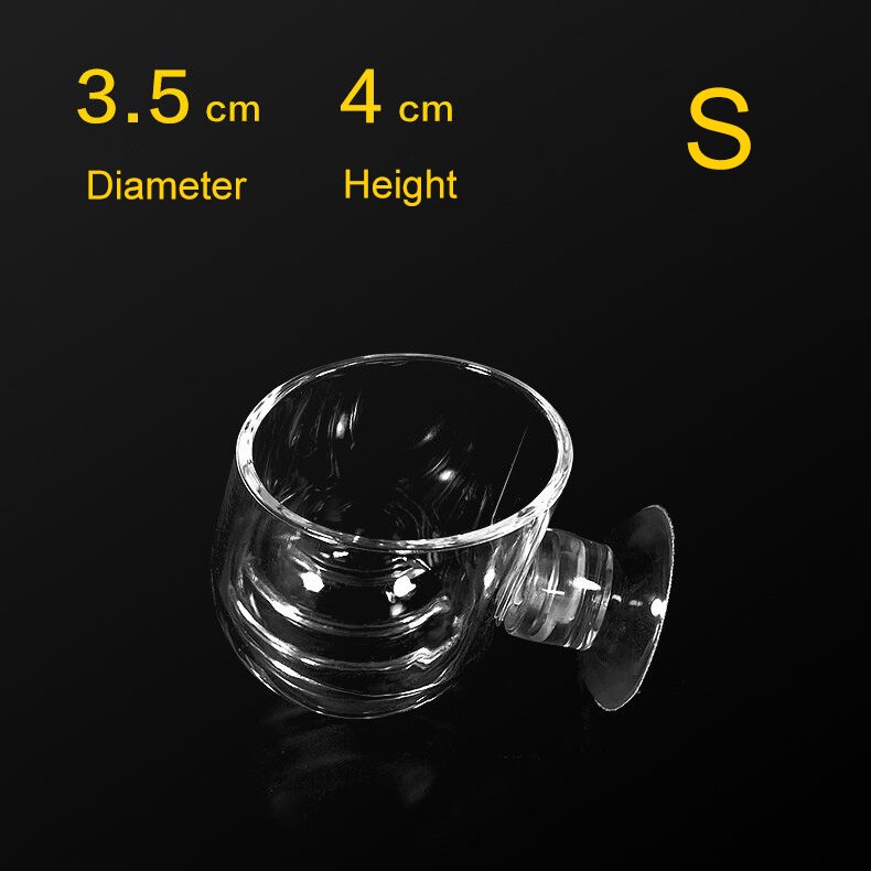 Red Worm Feeder Clear Acrylic Plastic Suction Feeding Cup Fish Tank Shrimp Aquarium Decoration: Round S