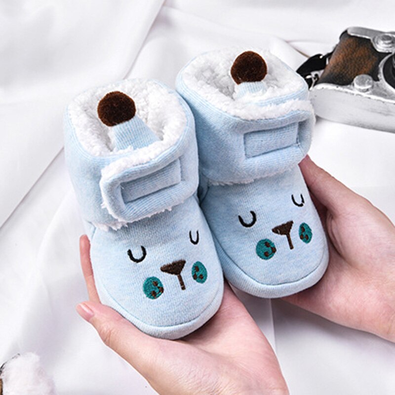 Babysko unisex bomuld varm vinter anti-efterår tegneserie hyggelig nyfødt spædbarn støvle varme sko -35