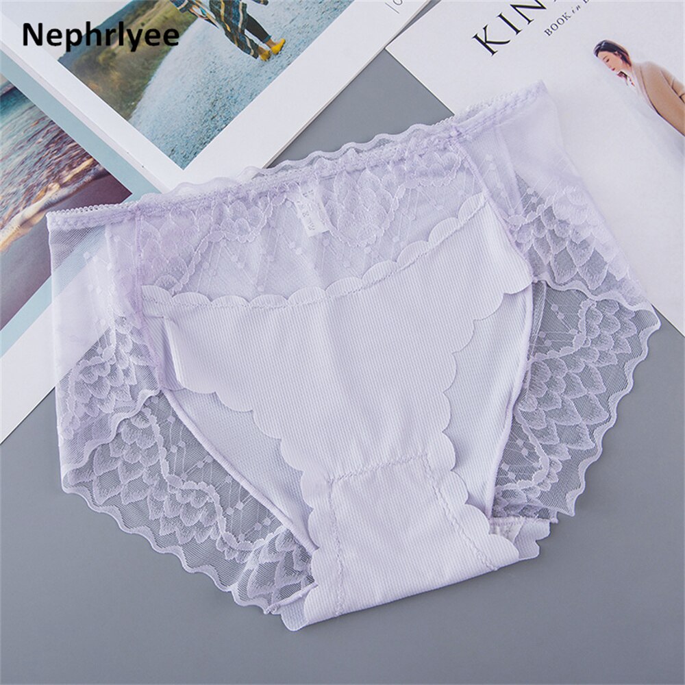 Ijs Zijde Slipje Voor Vrouw Ondergoed Sexy Kant Ademend Zachte Lingerie Vrouwelijke Slips Panty Sexy Naadloze Vrouwen Onderbroek: Light purple