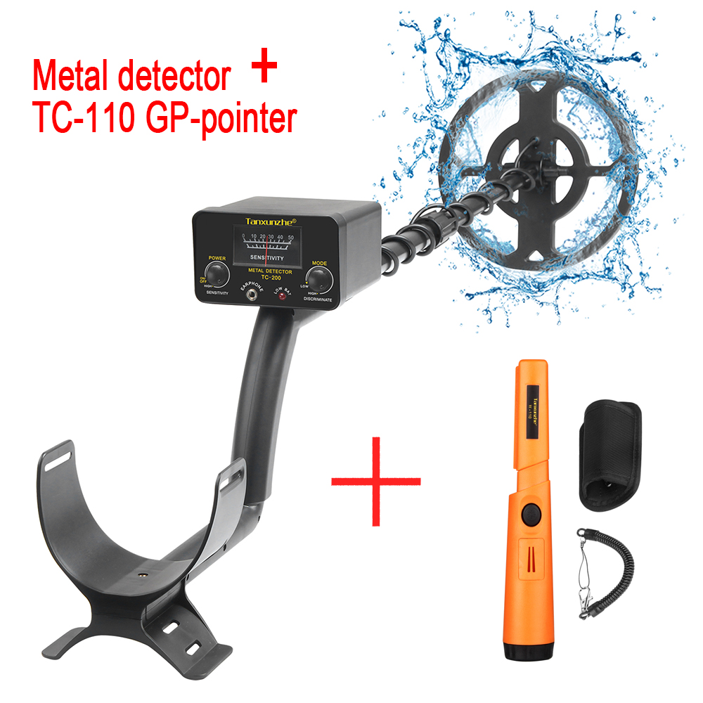 TC-200 Metal Detector Pinpointer Gold Finder Machine Portable Treasure Hunter Gold Depth Waterproof Metal Detector: Silver