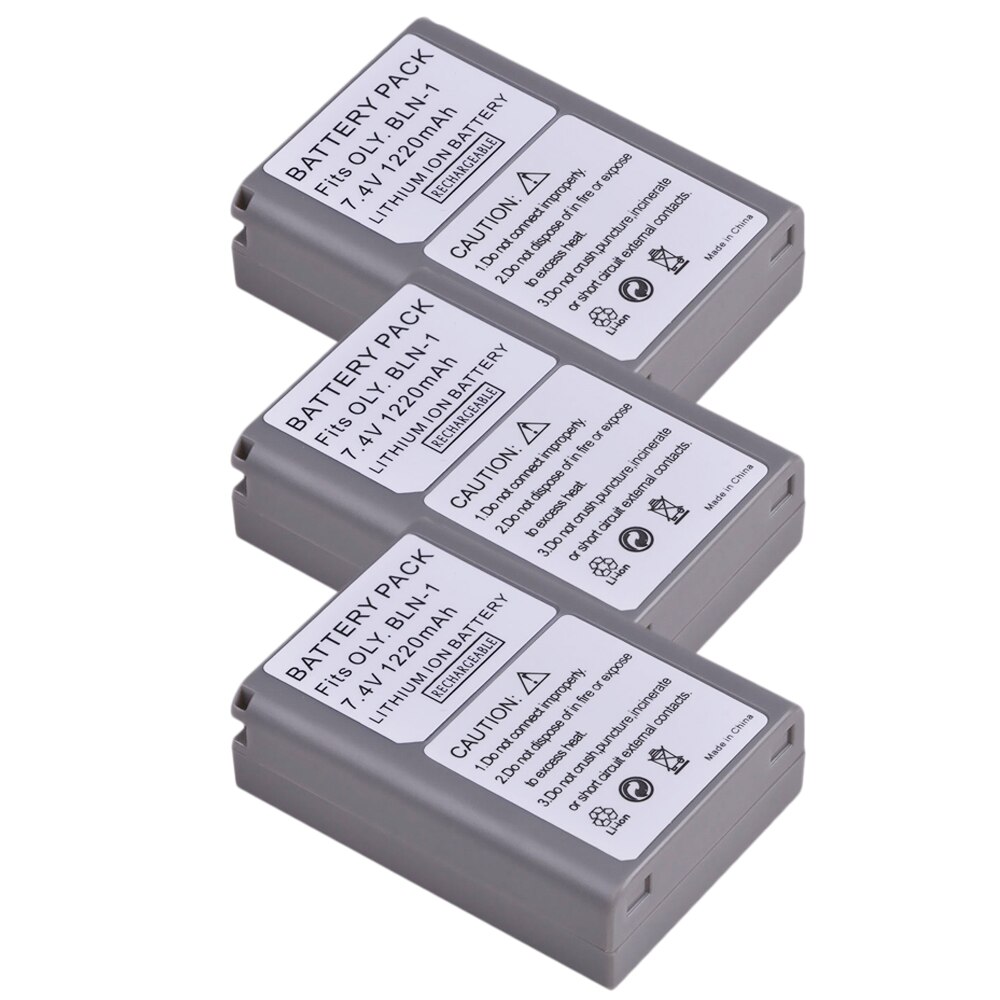 4Pcs BLN-1 PS BLN1 PS-BLN1 Batteries + Dual LED USB Charger for Olympus OM-D E-M1 E-M5 Mark II PEN-F E-P5 EM1 EM5 PENF EP5: 3 Batteries