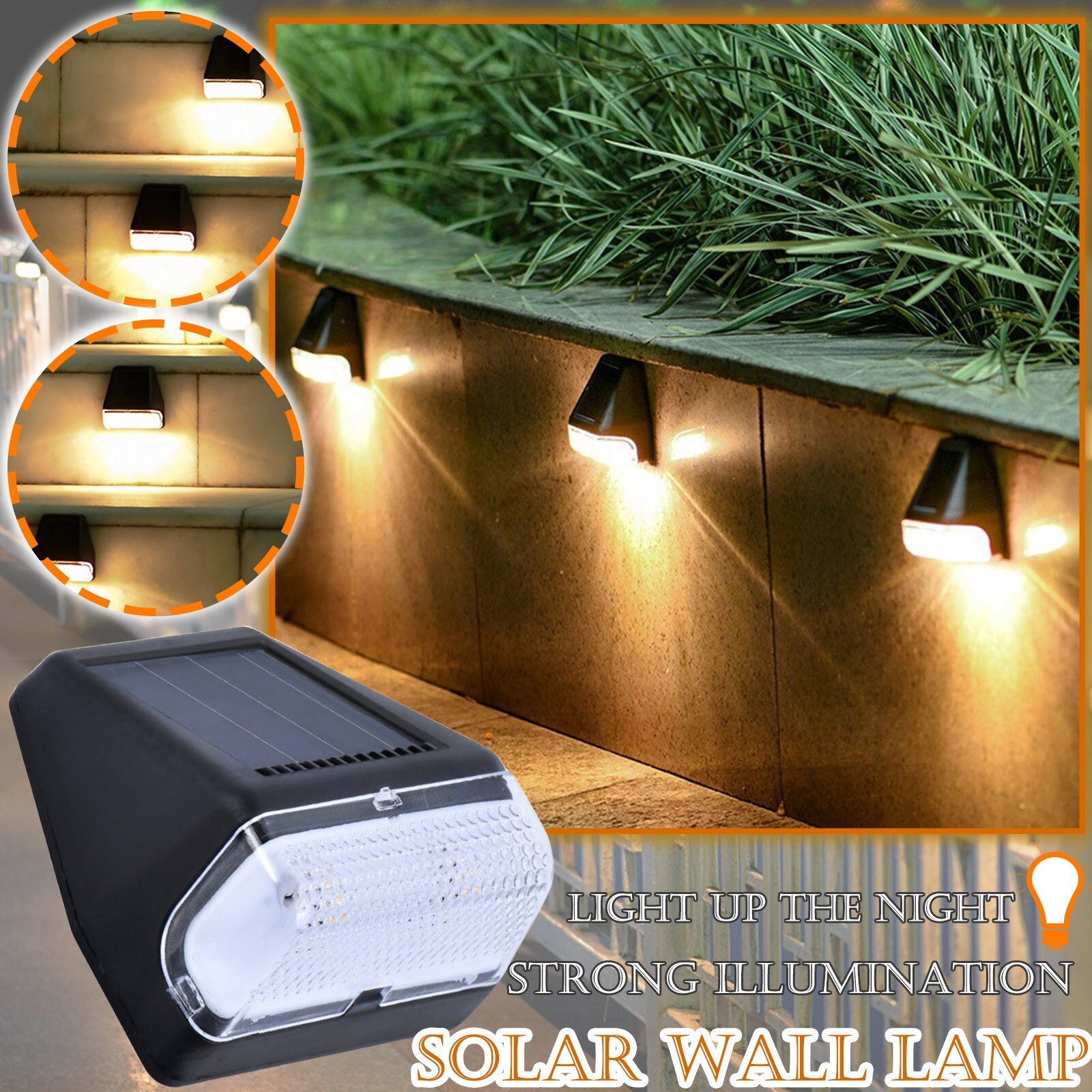 30 @ Led Solar Lamp Path Trap Outdoor Waterdichte Wandlamp Tuin Landschap Stap Stair Dekverlichting Balkon Hek Verlichting: Default Title