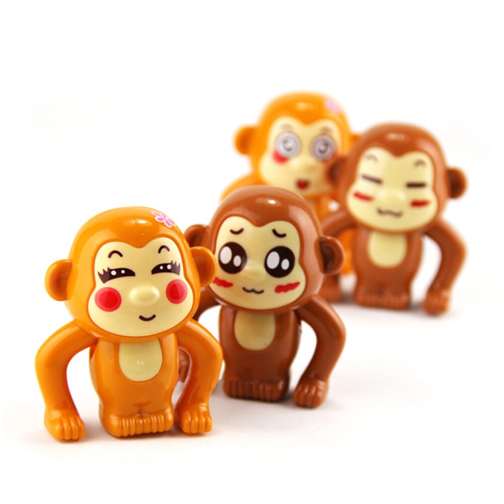 Kids Leuke Cartoon Aap Dier Wind Up Running Plastic Clockwork Klassieke Speelgoed Kids Educatief Speelgoed Voor Kinderen
