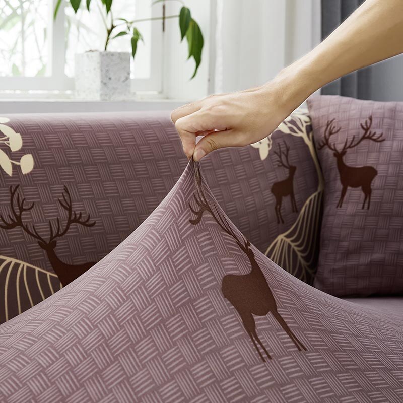 Boomhert stretch bankhoezen sectionele elastische bankhoes voor woonkamer bankhoes hoezen eenpersoons/twee/drie/vierzits 041