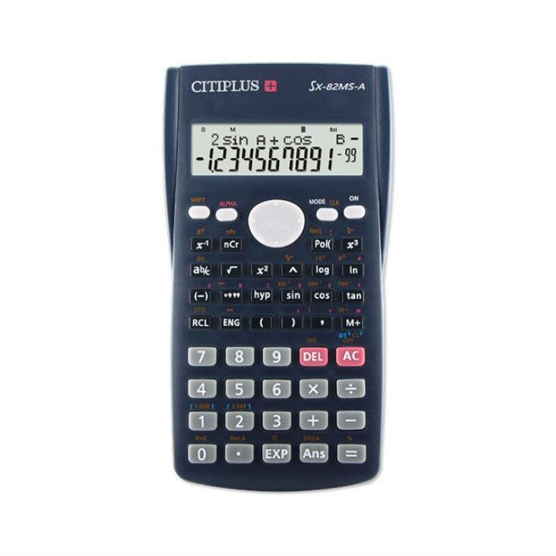 240 - function calculator CITIPLUS button battery 82MS student calculator