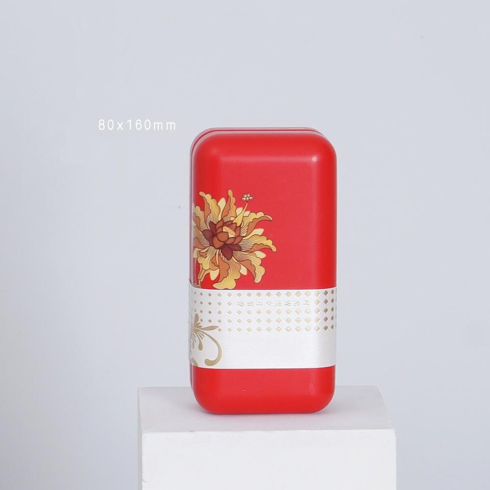 6 pièces/lot général Pu Er thé scellé boîte en fer blanc boîte d'emballage de thé vide caisse de nourriture pour cuisine impression café poudre organisateur de stockage: Flower Red M 6pcs