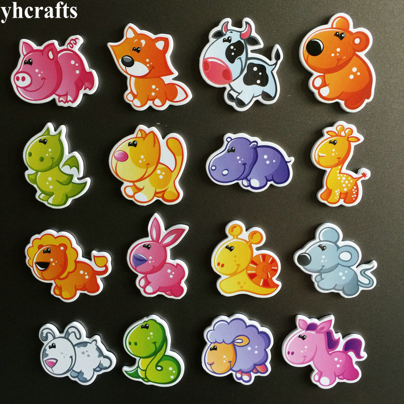 16PCS poultry livestock zoo animals magnet Fridge White blackboard magnet Kindergarten crafts Home decoration Birthday