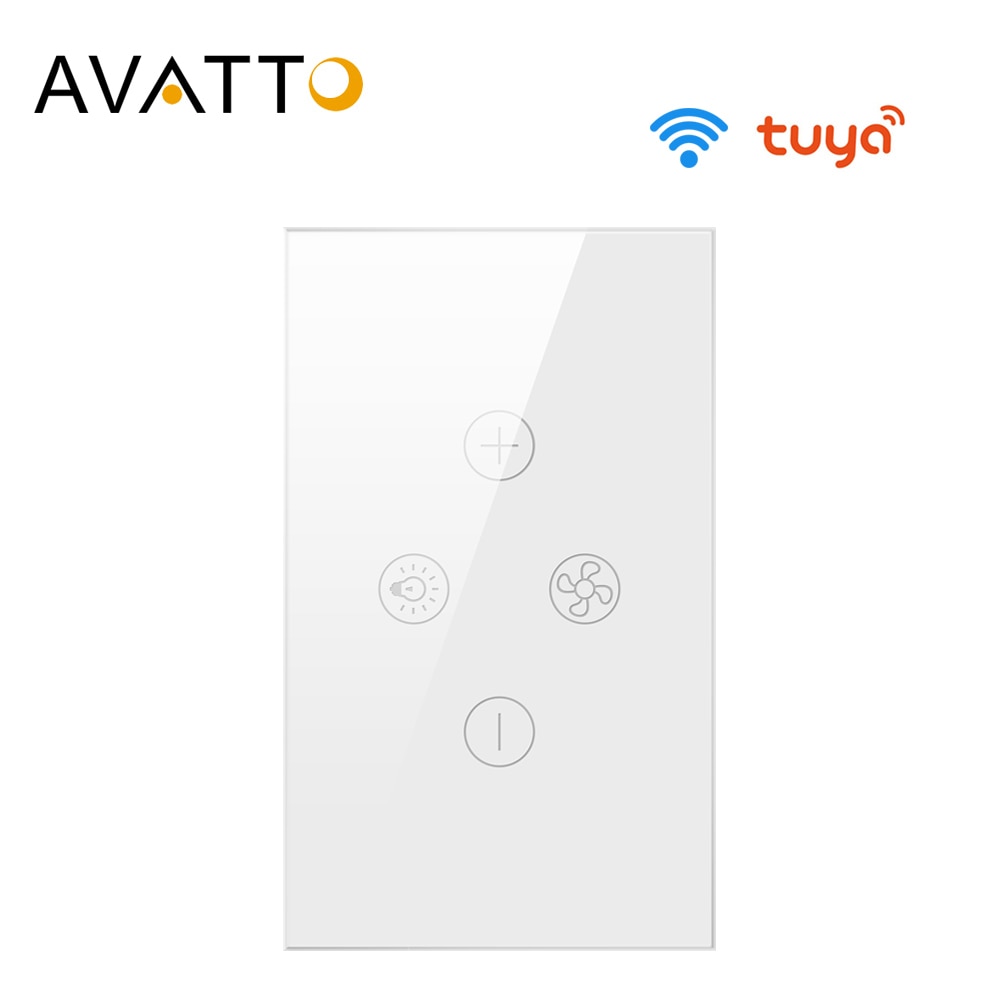 AVATTO-ventilador de techo inteligente con Wifi, interruptor de lámpara con varias velocidades, controlado por voz por Alexa y Google Home, Tuya