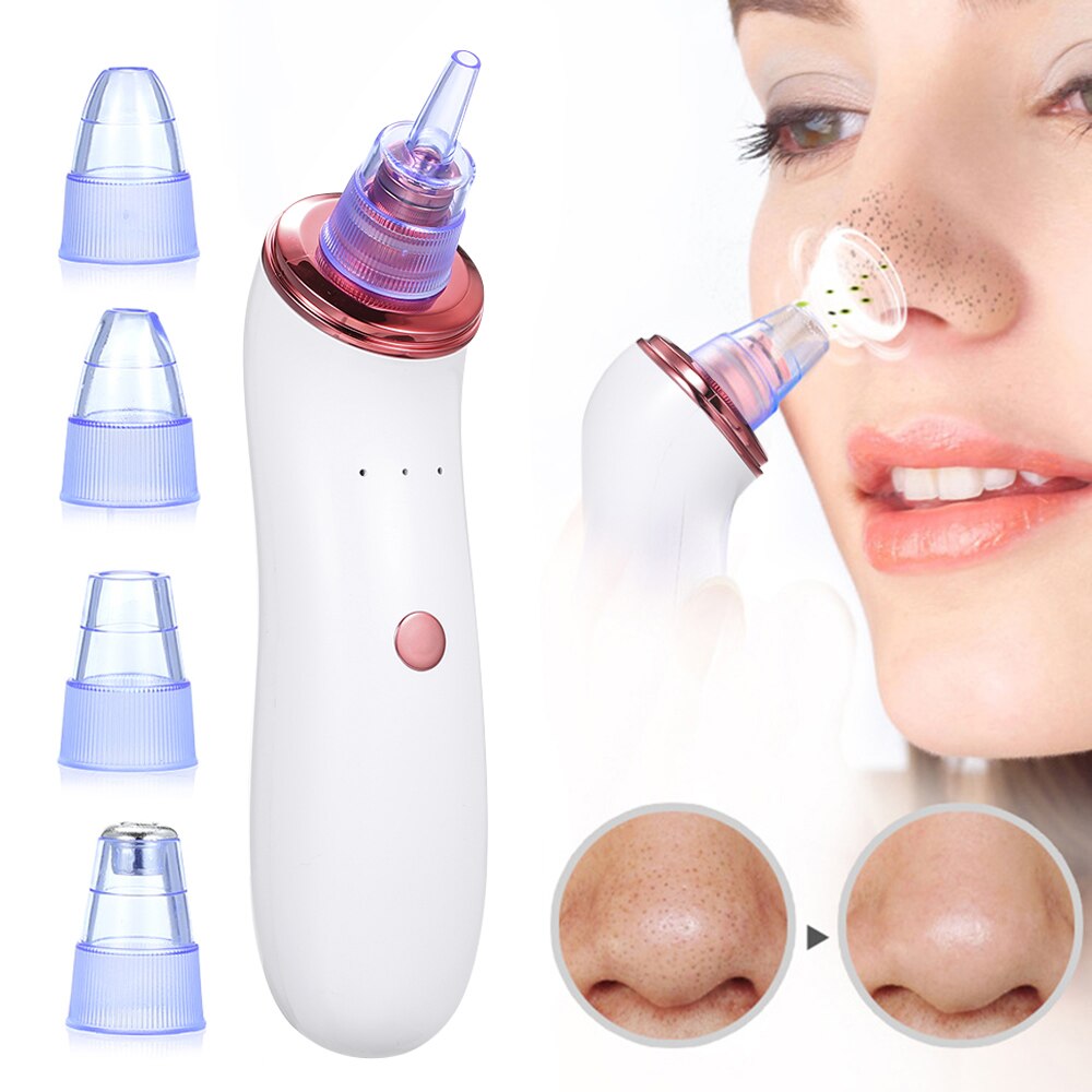 Electric Blackhead Suction Device with 5 in 1 Pimple Zit Comedone Extractor Tool Acne Removal Kit Blackhead Remover